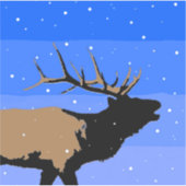 Bugling Elk in Winter - Originele Wilde Kunst Sticker (Voorkant)