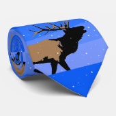 Bugling Elk in Winter - Originele Wilde Kunst Stropdas (Opgerold)