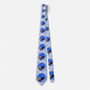 Bugling Elk in Winter - Originele Wilde Kunst Stropdas