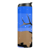Bugling Elk in Winter - Originele Wilde Kunst Thermosbeker (Gedraaid links)