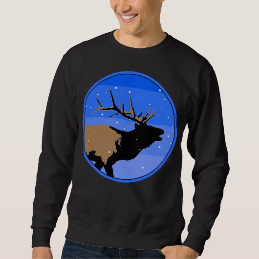 Bugling Elk in Winter - Originele Wilde Kunst Trui (Voorkant)