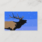 Bugling Elk in Winter - Originele Wilde Kunst Visitekaartje (Achterkant)