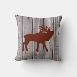 Bugling Elk op Sierkussen van de Rustic Wood Cabin