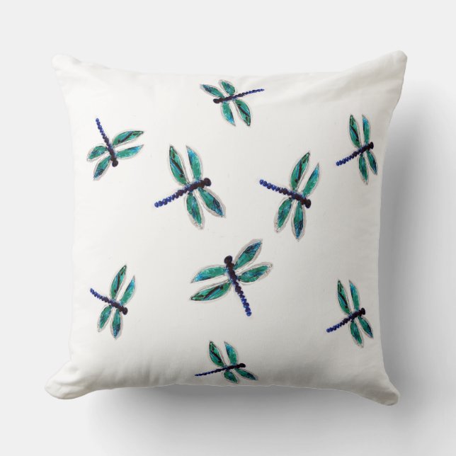 Bugs Art Dancing Turquoise Dragonfly Kussen (Voorkant)