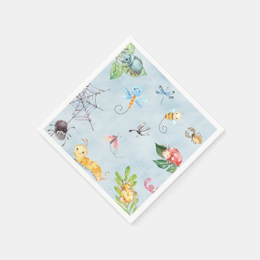 Bugs baby shower / birthday paper napkins insects. servet (Hoek)