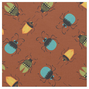 Bugs Beetles Mid Century Mod Cute Stof