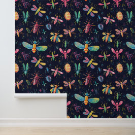 Bugs & Bijen Kleurrijk Insect Collectie Patroon Behang