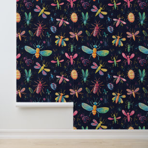 Bugs & Bijen Kleurrijk Insect Collectie Patroon Behang