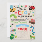 Bugs Birthday Invitation Boy Bugs Birthday Party Kaart (Voorkant)