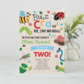 Bugs Birthday Invitation Boy Bugs Birthday Party Kaart (Staand voorkant)