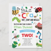 Bugs Birthday Invitation Boy Bugs Birthday Party Kaart (Voorkant)