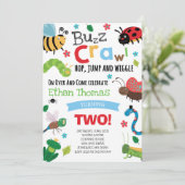 Bugs Birthday Invitation Boy Bugs Birthday Party Kaart (Staand voorkant)