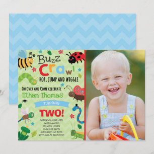 Bugs Birthday Invitation Boy Bugs Birthday Party Kaart