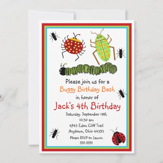 Bugs Birthday Invitations Kaart (Voorkant)
