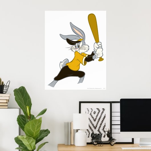BUGS BUNNY™ Batter staat op Poster (Thuiskantoor)