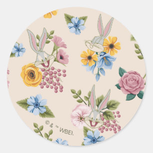 BUGS BUNNY™ Bloem Borduurpatroon Ronde Sticker