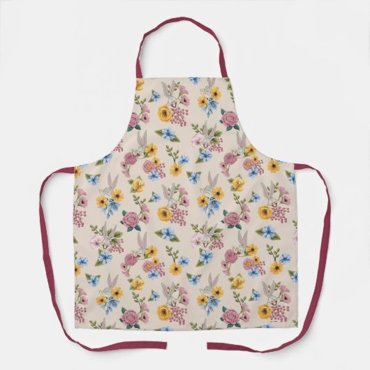 BUGS BUNNY™ Bloem Borduurpatroon Schort (Voorkant)