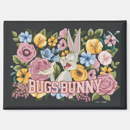 BUGS BUNNY™ Bloemrijke Borduurwerk Grafische Magneet (Voorkant)