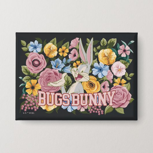 BUGS BUNNY™ Borduurwerk Bloem Grafisch Button (Voorkant)