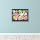 BUGS BUNNY™ Borduurwerk Bloem Grafisch Canvas Afdruk (Insitu (Houten vloer))