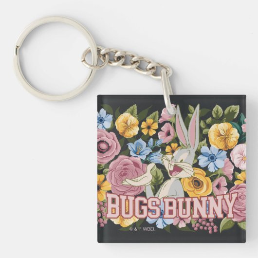 BUGS BUNNY™ Borduurwerk Bloem Grafisch Sleutelhanger (Voorkant)