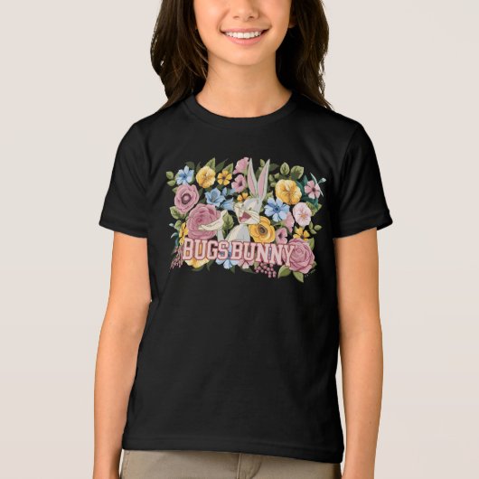 BUGS BUNNY™ Borduurwerk Bloem Grafisch Tri-Blend Shirt (Voorkant)