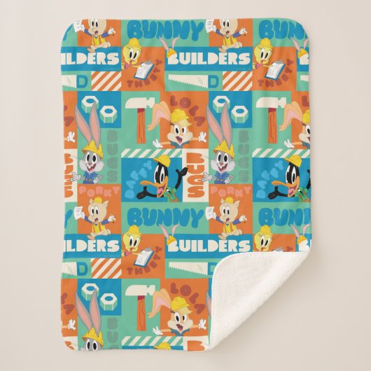 BUGS BUNNY BOUWDERS™| Patroon TR tekens Sherpa Deken (Voorkant)