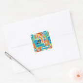 BUGS BUNNY BOUWDERS™| Patroon TR tekens Vierkante Sticker (Envelop)