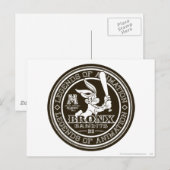 BUGS BUNNY™ Bronx Bomber Ronde Logo B/W Briefkaart (Voorkant / Achterkant)