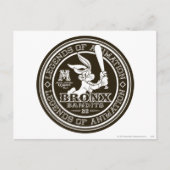 BUGS BUNNY™ Bronx Bomber Ronde Logo B/W Briefkaart (Voorkant)