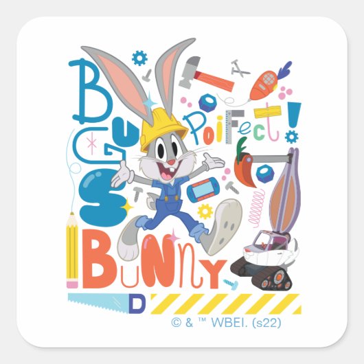 BUGS BUNNY BUILDER™| BUGS BUNNY™-werkmiddelen Vierkante Sticker (Voorkant)