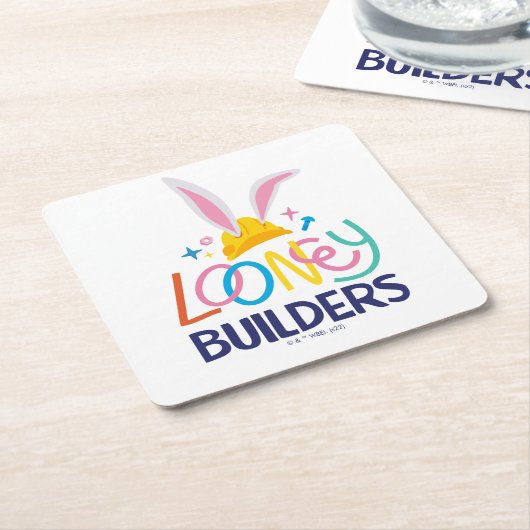 BUGS BUNNY BUILDER™| Logo met hard Pet gestapeld Kartonnen Onderzetters (Schuin)