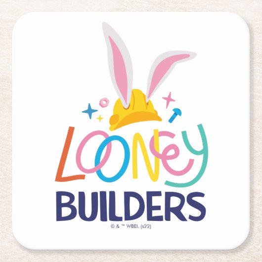 BUGS BUNNY BUILDER™| Logo met hard Pet gestapeld Kartonnen Onderzetters (Voorkant)