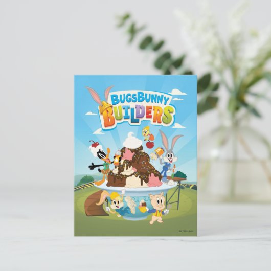 BUGS BUNNY BUILDER™| Looney Builders Ice Cream Briefkaart (Staand voorkant)