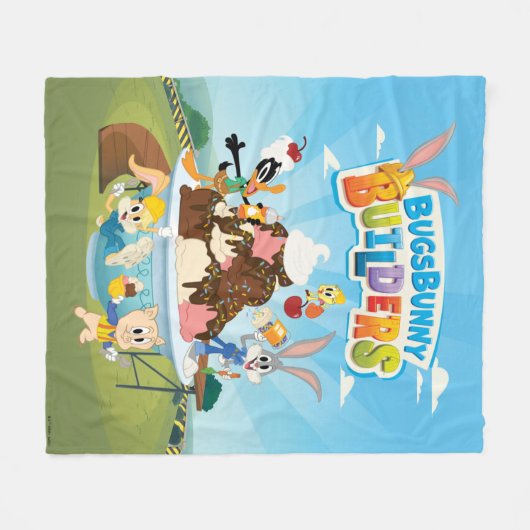 BUGS BUNNY BUILDER™| Looney Builders Ice Cream Fleece Deken (Voorkant (Horizontaal))