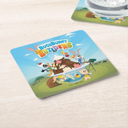 BUGS BUNNY BUILDER™| Looney Builders Ice Cream Kartonnen Onderzetters (Schuin)