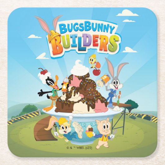 BUGS BUNNY BUILDER™| Looney Builders Ice Cream Kartonnen Onderzetters (Voorkant)