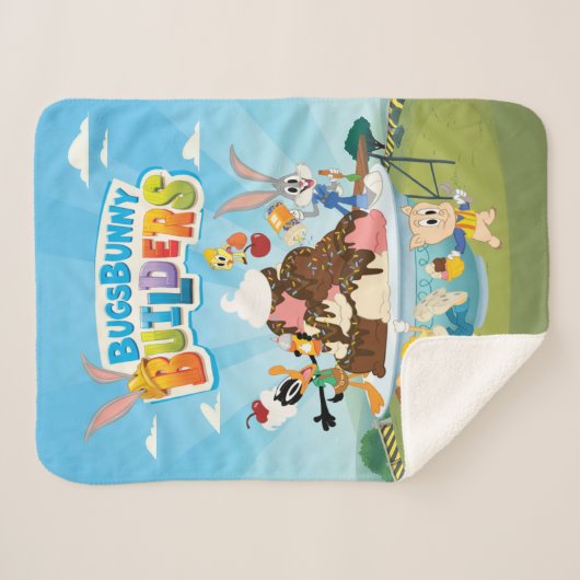 BUGS BUNNY BUILDER™| Looney Builders Ice Cream Sherpa Deken (Voorkant (horizontaal))
