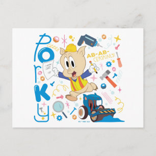 BUGS BUNNY BUILDER™  Porky Pig Work Tools Briefkaart