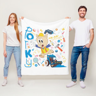 BUGS BUNNY BUILDER™  Porky Pig Work Tools Fleece Deken