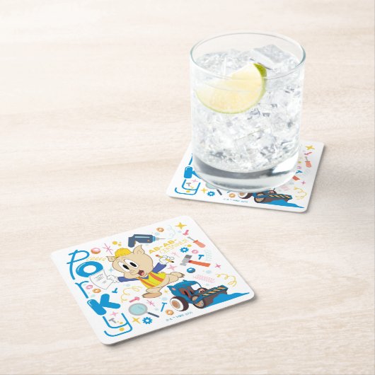 BUGS BUNNY BUILDER™| Porky Pig Work Tools Kartonnen Onderzetters (Insitu)