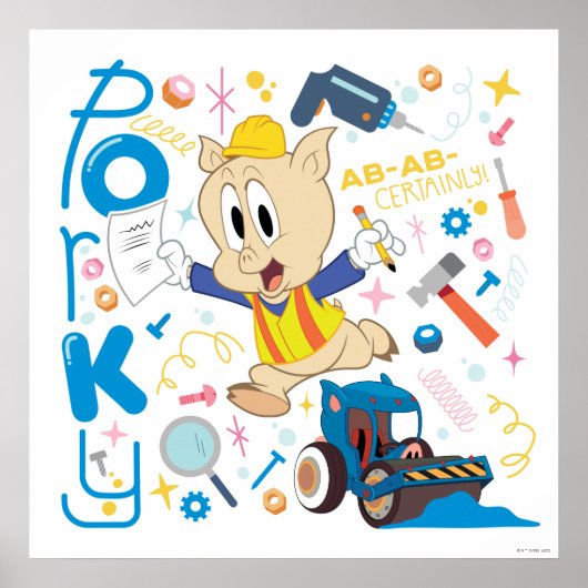 BUGS BUNNY BUILDER™| Porky Pig Work Tools Poster (Voorkant)