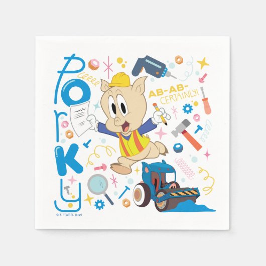 BUGS BUNNY BUILDER™| Porky Pig Work Tools Servet (Voorkant)