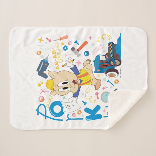 BUGS BUNNY BUILDER™| Porky Pig Work Tools Sherpa Deken (Voorkant (horizontaal))