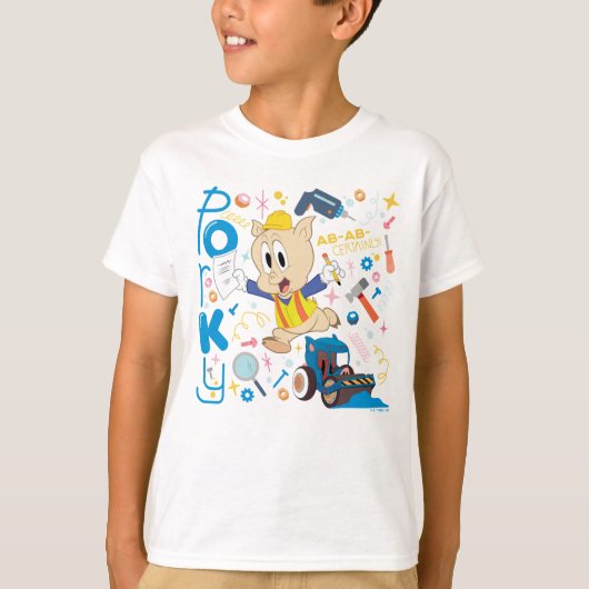 BUGS BUNNY BUILDER™| Porky Pig Work Tools T-shirt (Voorkant)