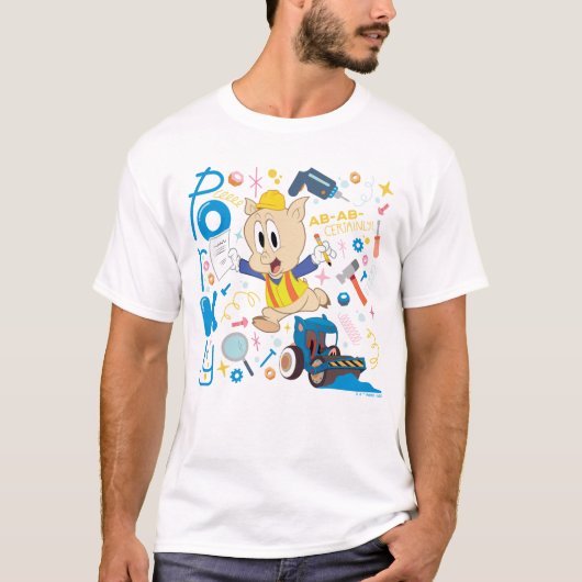 BUGS BUNNY BUILDER™| Porky Pig Work Tools T-shirt (Voorkant)