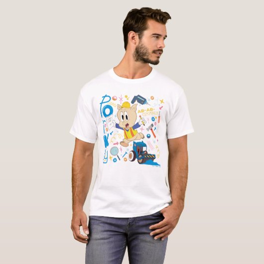 BUGS BUNNY BUILDER™| Porky Pig Work Tools T-shirt (Voorkant volledig)