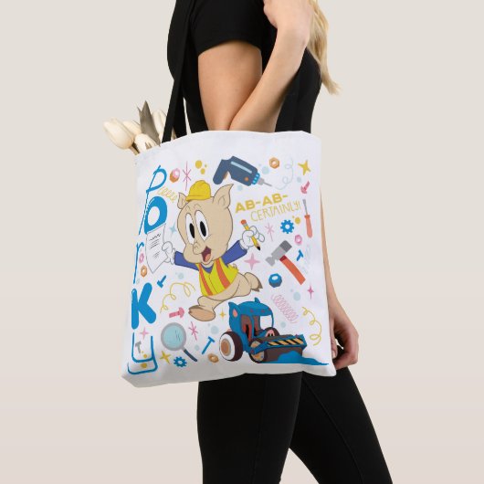 BUGS BUNNY BUILDER™| Porky Pig Work Tools Tote Bag (Dichtbij)