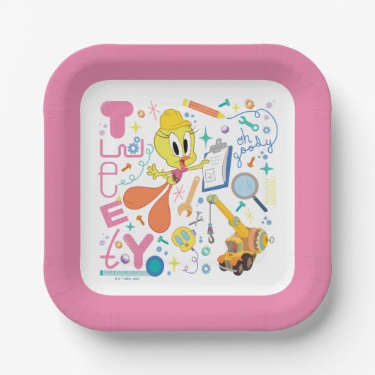 BUGS BUNNY BUILDER™| TWEETY™-werkmiddelen Papieren Bordje (Voorkant)