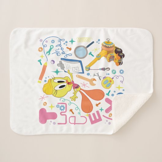 BUGS BUNNY BUILDER™| TWEETY™-werkmiddelen Sherpa Deken (Voorkant (horizontaal))
